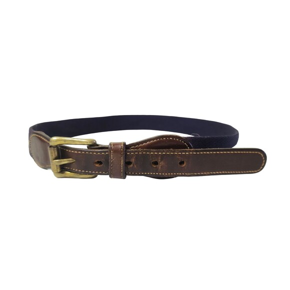 Dooney & Bourke Other - Dooney Bourke Mens Wool Surcingle Canvas Leather Belt 32 Brass Dark Purple 6930